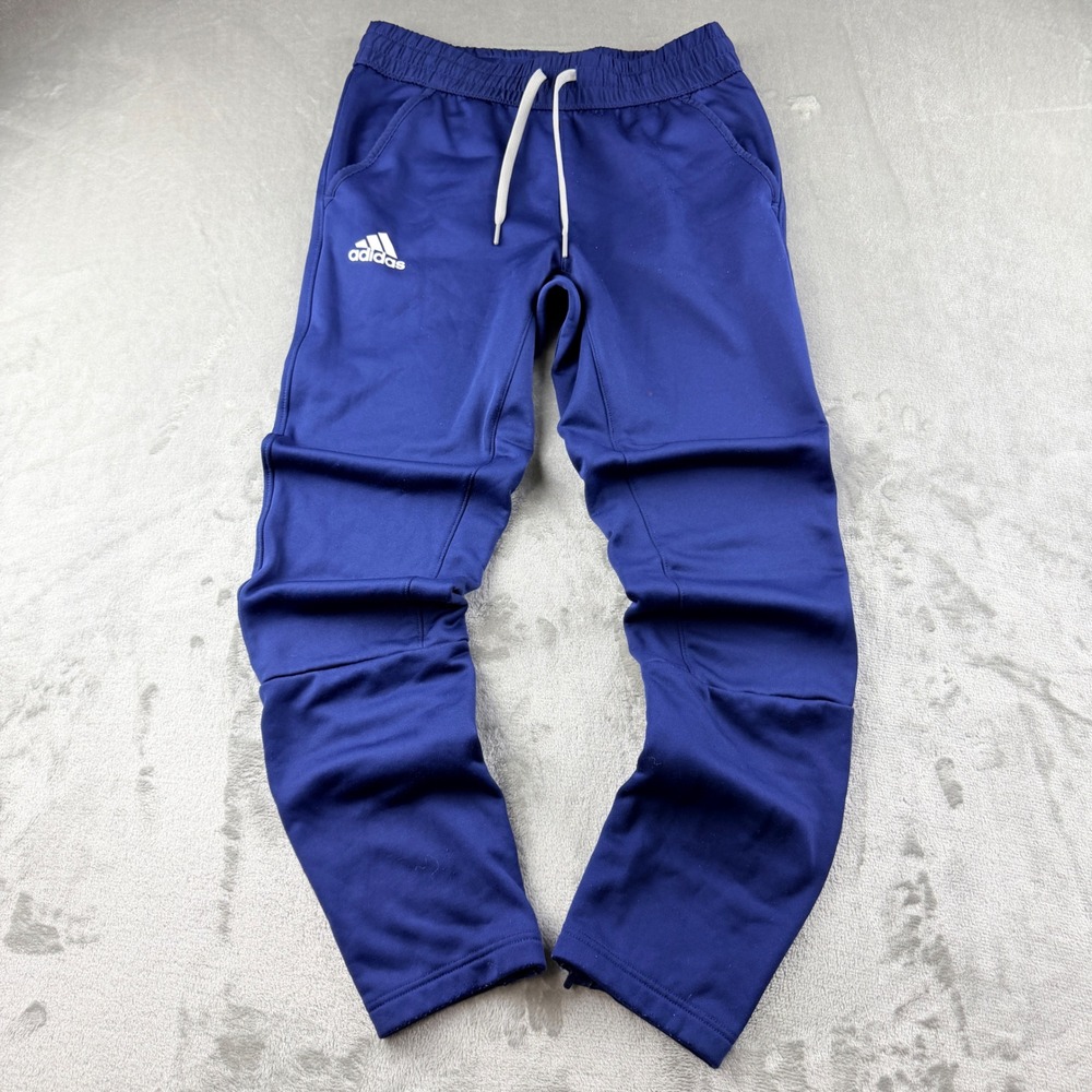 Adidas Men's Small Team Issue Fleece Tapered Pants Blue Ankle Zip Sweatpants
